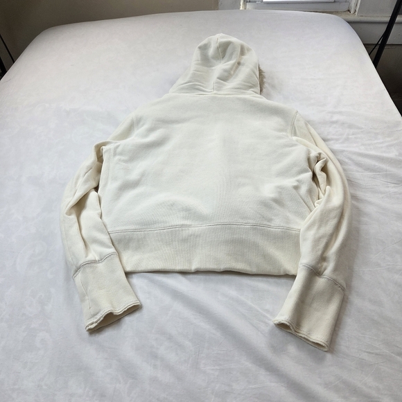 MVSport XL Cream Zip Hoodie with Faux Fur Lined Hood ADK Lake Placid Patch VTG - Picture 12 of 12